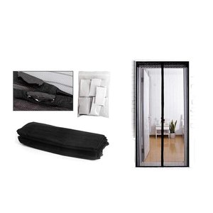 Nero magnetico Fly Screen tenda per porta finestra 90x210cm moderno per Velcro adesivo poliestere in fibra di vetro di plastica per uso domestico