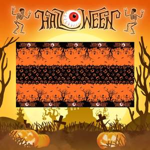 Vaisselle de fête d'Halloween Citrouille Globe oculaire Nappe rectangulaire en polyester en stock pour décorations - Product Image 1