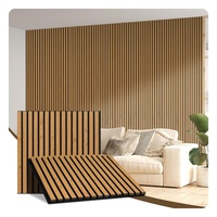 Prix usine mur et plafond Akupanel 60cm carré chêne placage en bois latte MDF PET feutre panneau acoustique insonorisé