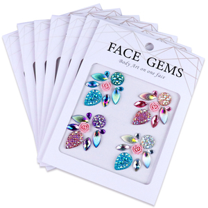 GP High Quality Mermaid Face <strong>Rhinestones</strong> Temporary Crystal Stickers waterproof face gem sticker Decoration for Parties - Product Image 1
