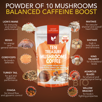 Poudre de café de champignon d'extrait de champignon personnalisée avec champignon de crinière de lions, champignon de queue de dinde, complexe de champignon de Reishi