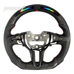 Volante Deportivo Personalizado de Fibra de Carbono Real con Luces LED y Agarre de Cuero Perforado para Hyundai I30N I20N Elantra <span class=keywords><strong>N</strong></span> <span class=keywords><strong>N</strong></span>-line <span class=keywords><strong>Fastback</strong></span> - Product Image 1
