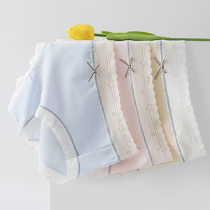 Culottes hipster unies en dentelle pour femmes, en coton et acide polylactique, respirantes, taille mi-haute, pour usage quotidien, vente en gros - Product Image 2