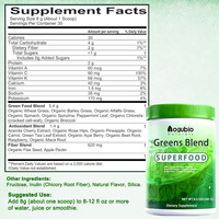 Mélange de légumes verts Superfood Greens Powder avec spiruline biologique, chlorella, racine de betterave, poudre de probiotiques