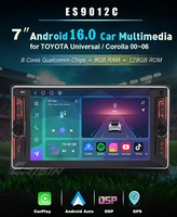 Stereo Mobil Android 16 7 inci 8GB 128GB untuk Toyota RAV4 Corolla Prado 2000-2010 Wireless CarPlay Android Auto GPS DSP