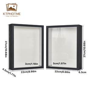 Black White Walnut MDF 8x8 8x10 10x10 16x16 Inch A4 Decoration Art Picture <strong>Photo</strong> <strong>Frame</strong> <strong>Deep</strong> 3D Shadow Box <strong>Frame</strong> With Plexiglass - Product Image 6