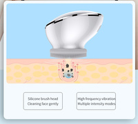 Brosse faciale en silicone KKS pour massage du visage, 5 niveaux de vibration haute fréquence, chaleur sonique, étanche IPX5, masseur facial pour SPA en profondeur