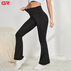 Vendita calda <span class=keywords><strong>pantaloni</strong></span> da Yoga a gamba larga sottili <span class=keywords><strong>pantaloni</strong></span> da donna sottili elasticizzati <span class=keywords><strong>neri</strong></span> <span class=keywords><strong>pantaloni</strong></span> a zampa da donna collant Casual Leggings da Yoga - Product Image 1