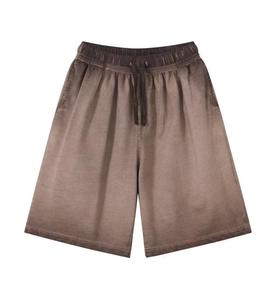 Summer Custom Reverse Stitching Printed Stone Wash French Terry Cotton Capri Cropped Pants <b>Sweat</b> <b>Shorts</b> <b>Men</b> - Product Image 2