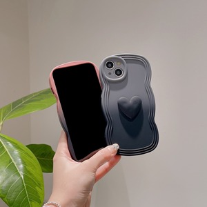 Nouvelle Coque de Téléphone 3D Cœur d'Amour Style <span class=keywords><strong>Ins</strong></span> 2026 avec Support Intégré Antichoc Bord Ondulé Housse TPU Givrée pour iPhone 17 16 Pro Max - Product Image 5