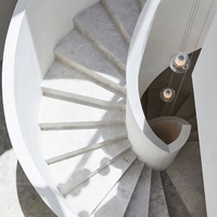 VIKO Escalier incurvé en marbre blanc pur de qualité supérieure Escalier en colimaçon Escalier extérieur
