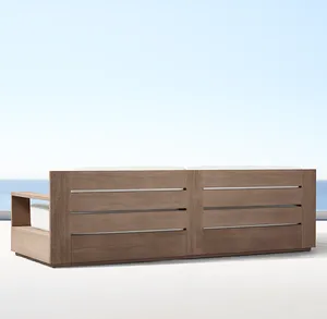 <span class=keywords><strong>MARBELLA</strong></span> Mobilier d'extérieur moderne et luxueux Canapé en bois pour salon, <span class=keywords><strong>villa</strong></span>, patio, jardin, personnalisable par tous les temps, Canapé 3 places en teck - Product Image 4
