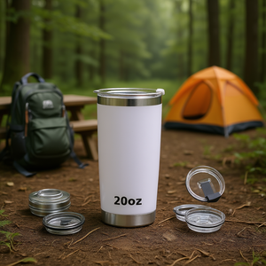 Gobelet isotherme en acier inoxydable OEM 20 oz à double paroi avec poignée pour le camping et les voyages en plein air - Product Image 2