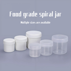 Tarros de mantequilla blanca transparente en stock listo, 4oz, 8oz, 16oz, recipientes de plástico para alimentos en polvo con tapa de rosca, tambores vacíos, cubos y barriles - Product Image 2
