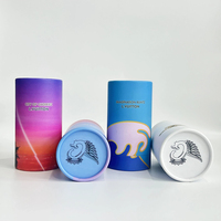 Emballage en tube de papier rigide avec impression dégradée personnalisée pour flacon d'huile essentielle avec compte-gouttes, boîte cadeau cylindrique