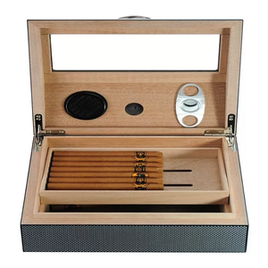 Humidificador personalizado <span class=keywords><strong>de</strong></span> madera <span class=keywords><strong>de</strong></span> <span class=keywords><strong>cedro</strong></span> española, caja <span class=keywords><strong>de</strong></span> viaje para ventana visible, soporte para cigarros, caja <span class=keywords><strong>de</strong></span> escaparate, venta al por mayor - Product Image 2