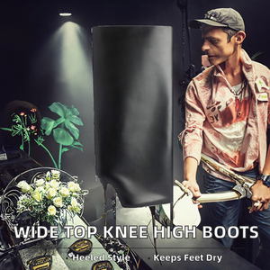 Chaussures Femme Supper Wide Top Bottes mi-hautes pour femme, dessus mat bouffant, bottes longues, talons aiguilles fins, scène lumineuse - Product Image 2