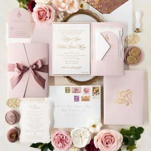 Juego Completo de Invitaciones de Boda al por Mayor, Estilo Personalizado, Color, Cartulina, Impresión Tipográfica, Grabado en Relieve para Empresas de Eventos - Product Image 2