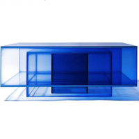 Nordique ménage Table à thé lumière luxe moderne créatif Simple carré dégradé Table d'angle salon canapé acrylique bord Table