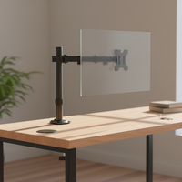 Support de bureau robuste pour un seul moniteur, pour écrans de 15 à 33 pouces, réglable en hauteur, pivotant à 360°, VESA 75x75mm, pour bureau, maison, jeux
