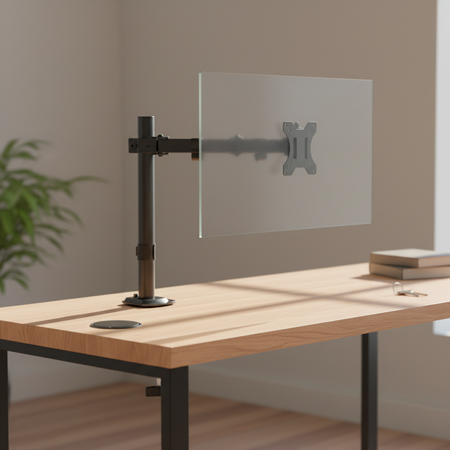 Heavy Duty Single Monitor Arm Desk Mount for 15-33 inch Screens Height Adjustable Swivel 360 VESA 75x75mm Office Home Gaming