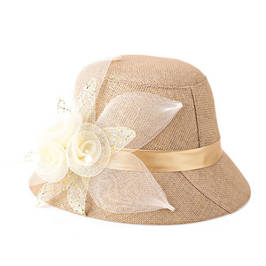 Chapeau de soleil pour femme, accessoire de mode en lin, nouvelle collection <span class=keywords><strong>printemps</strong></span> et été <span class=keywords><strong>2021</strong></span>, vente en gros - Product Image 5