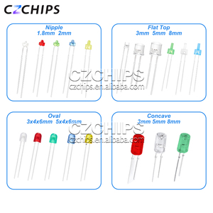 Perle lumineuse F5 5mm tête ronde bord transparent perle LED blanc chaud - Product Image 3