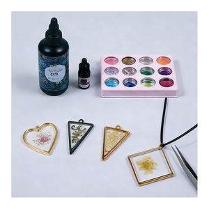 <span class=keywords><strong>Kit</strong></span> de démarrage pour bijoux DIY : Résine UV transparente, époxy dur, lampe LED, moules en silicone, paillettes, feuilles, fleurs, pendentifs, boucles d'oreilles - Product Image 5