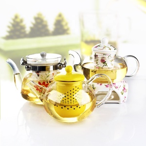 Chất lượng cao thép không gỉ Infuser nước ấm đun nước chịu nhiệt Borosilicate Tea Pot với nắp Gốm cà phê & Bộ trà - Product Image 2