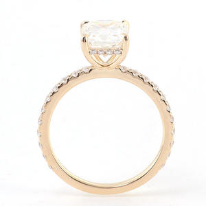 Anello di Fidanzamento in Oro con Diamante <span class=keywords><strong>Moissanite</strong></span> per Donne, 2 Carati, Set di Anelli Nuziali per Coppie in Oro Giallo DEF - Product Image 1