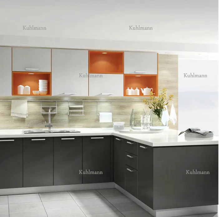 Boloni Modern Stainless Steel Kitchen Cabinet WindowとRoller Shutter Door