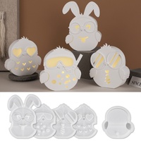 Moule en silicone pour lampe en forme d'œuf d'oiseau 'Early Riser' avec panneaux interchangeables pour résine, plâtre, ciment, projets de décoration DIY, artisanat, lapin