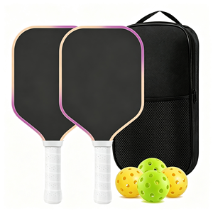 Ensemble de raquettes de pickleball en fibre de verre composite de qualité supérieure, 2 raquettes, 4 balles de pickleball, légères, avec sac de transport - Product Image 1