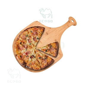 Premium Bamboo Pizza Peel Antiadherente Fábrica Personalizada Pizza Tabla de cortar Bandeja colgante para pizza - Product Image 4