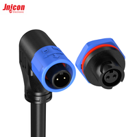 Connecteur étanche M12 à 2 broches, 90 degrés, mâle-femelle, 7A 300V, câble surmoulé à angle droit