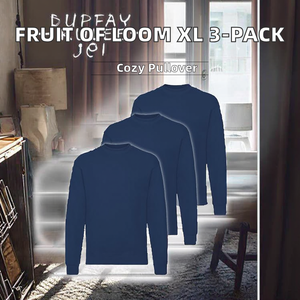 <span class=keywords><strong>Felpa</strong></span> girocollo da uomo <span class=keywords><strong>Fruit</strong></span> of the Loom, tinta unita, confezione da 3, blu navy, taglia XL - Product Image 2