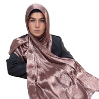 Foulard islamique uni élégant de haute qualité, voile ethnique pour femmes, écharpes et châles en satin de soie, hijab musulman
