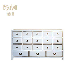 Modern <strong>White</strong> <strong>Storage</strong> <strong>Cabinet</strong> with Panel Design for Living Room and Bedroom Antique Solid Wood Home Furniture with Drawers - Product Image 1