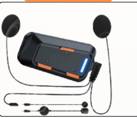 Cuffie Bluetooth per Casco con Effetti Luminosi, Risposta alle Chiamate, Sistema di Comunicazione per Moto, Plastica Nera - Product Image 1