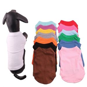 เสื้อสุนัขผ้าโพลีเอสเตอร์และผ้าฝ้ายโพลีเอสเตอร์สีพื้นสำหรับฤดูร้อนฤดูหนาว - Product Image 1