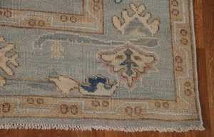 พรมปูพื้นแบบตุรกีทำด้วยมือผ้าขนสัตว์สีฟ้าอ่อนย้อมผักวัสดุผ้าฝ้ายกำหนดขนาดห้อง - Product Image 2