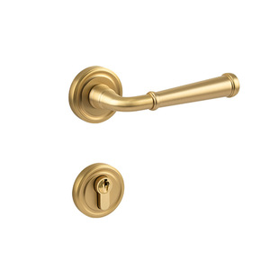 Poignée de serrure de porte de chambre à coucher intérieure moderne en laiton chromé de haute qualité européenne poignées à levier en cuivre pur pour fenêtres de villa - Product Image 2