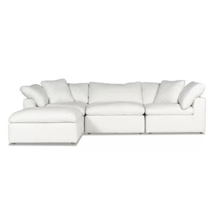Designer Cloud Fabric <b>Sofa</b> Set, Modern Cream Style 3-seater Straight Modular Couch with Down Filling - Product Image 5