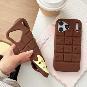 Cute Chocolate 3D Silicone Mobile Phone <b>case</b> for iPhone 17 16 15 14 13 Pro Max Ice Cream Rubber Cookie ins soft back Cover new - Product Image 5