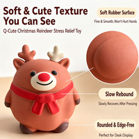 Nouveau Jouet Squishy Renne Mignon de Noël à Remontée Lente Anti-Stress Sensoriel à Presser Cadeau Unisexe 14+ en TPR Amusant
