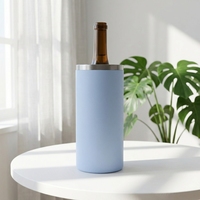 Refroidisseur à vin en acier inoxydable, capacité de 12 oz, convient à la plupart des bouteilles de vin, bleu ciel
