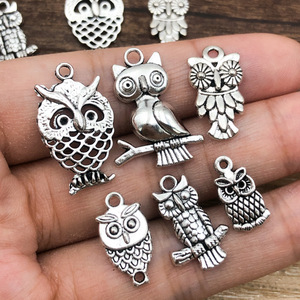 Pendentifs hiboux en alliage d'argent antique, formes variées, pour la fabrication de bijoux DIY, style rétro artistique SN364 - Product Image 2