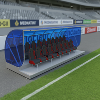 Banc de Reserves de Football Portable de Luxe à 2 Niveaux avec Fauteuils pour Clubs de Football DPY-SF