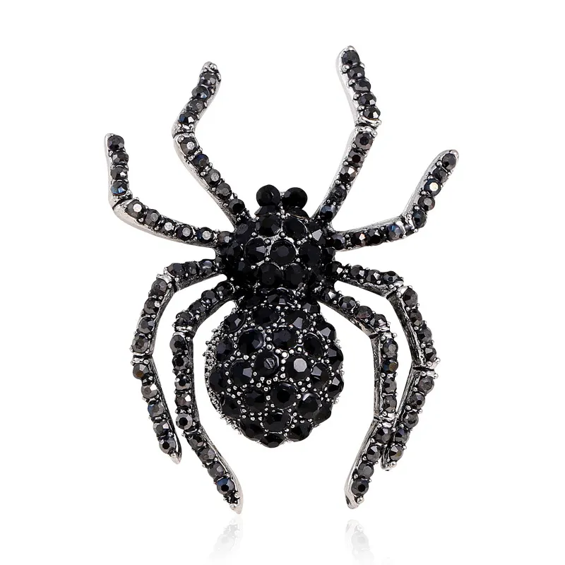 Großhandel Mode Halloween Strass Spider-Broschen Insekt Tier-Stiftgriffe elegante Halloween-Broschen Zubehör