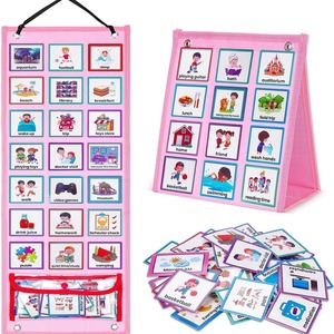 Cartes d'horaire créatives de vente chaude Arrangement allemand anglais éducatif apprendre à planifier le calendrier visuel des enfants - Product Image 1